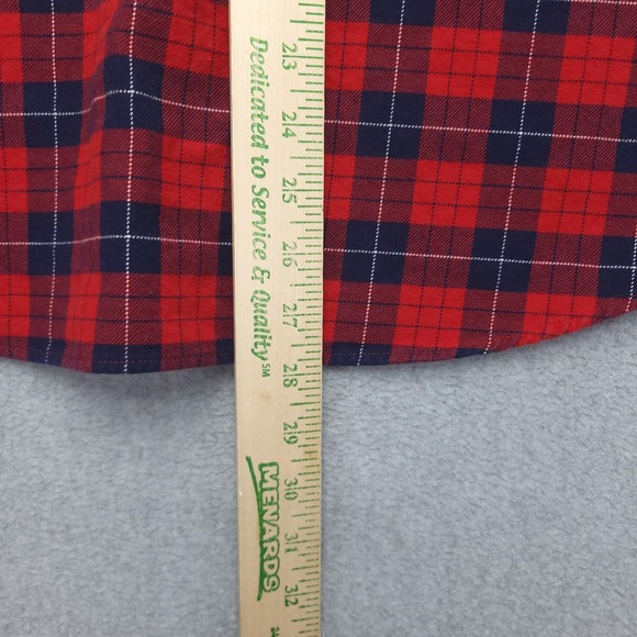 UNTUCKit Shirt Mens Large Red Navy Plaid Daumas Flannel Long Sleeve Button Up - Picture 8 of 11
